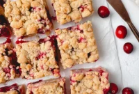 Sweet & Tart Cranberry Crumble Cheesecake Bars