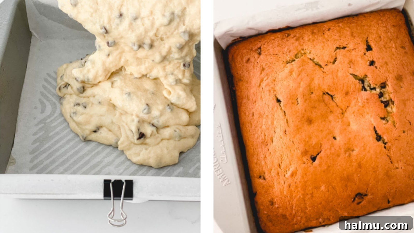 Chocolate chip banana cake cooling on a wire rack