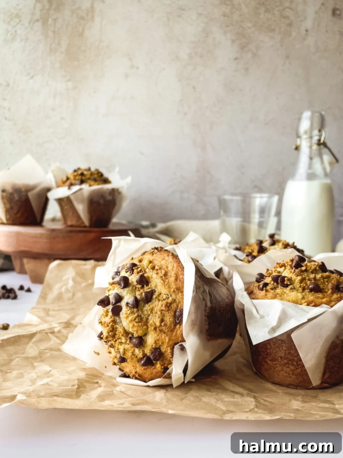 Assortment of baking tools including a muffin pan and cookie scoops.
