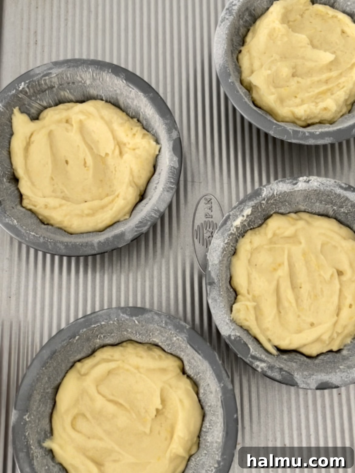 Mixing the lemon cake batter in a stand mixer