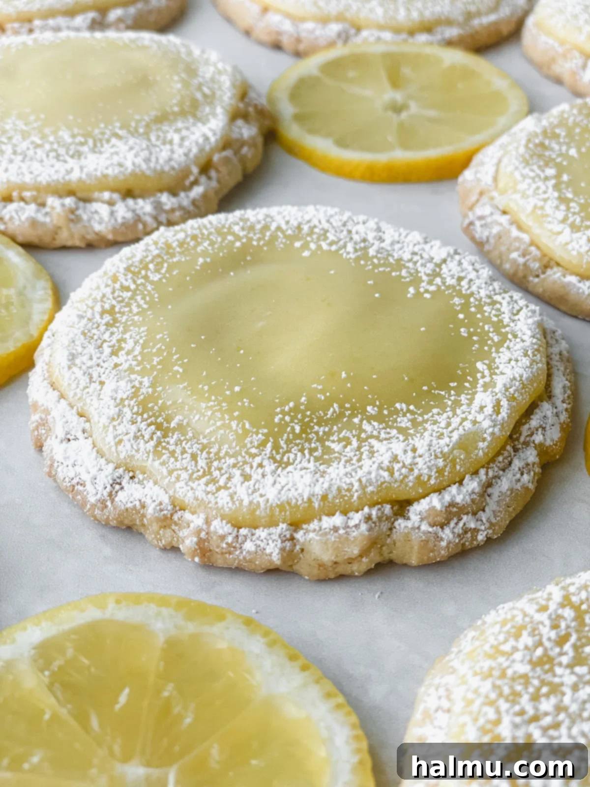 Tangy Lemon Curd Delights 8 Close-up of a single Lemon Curd Cookie showing its texture