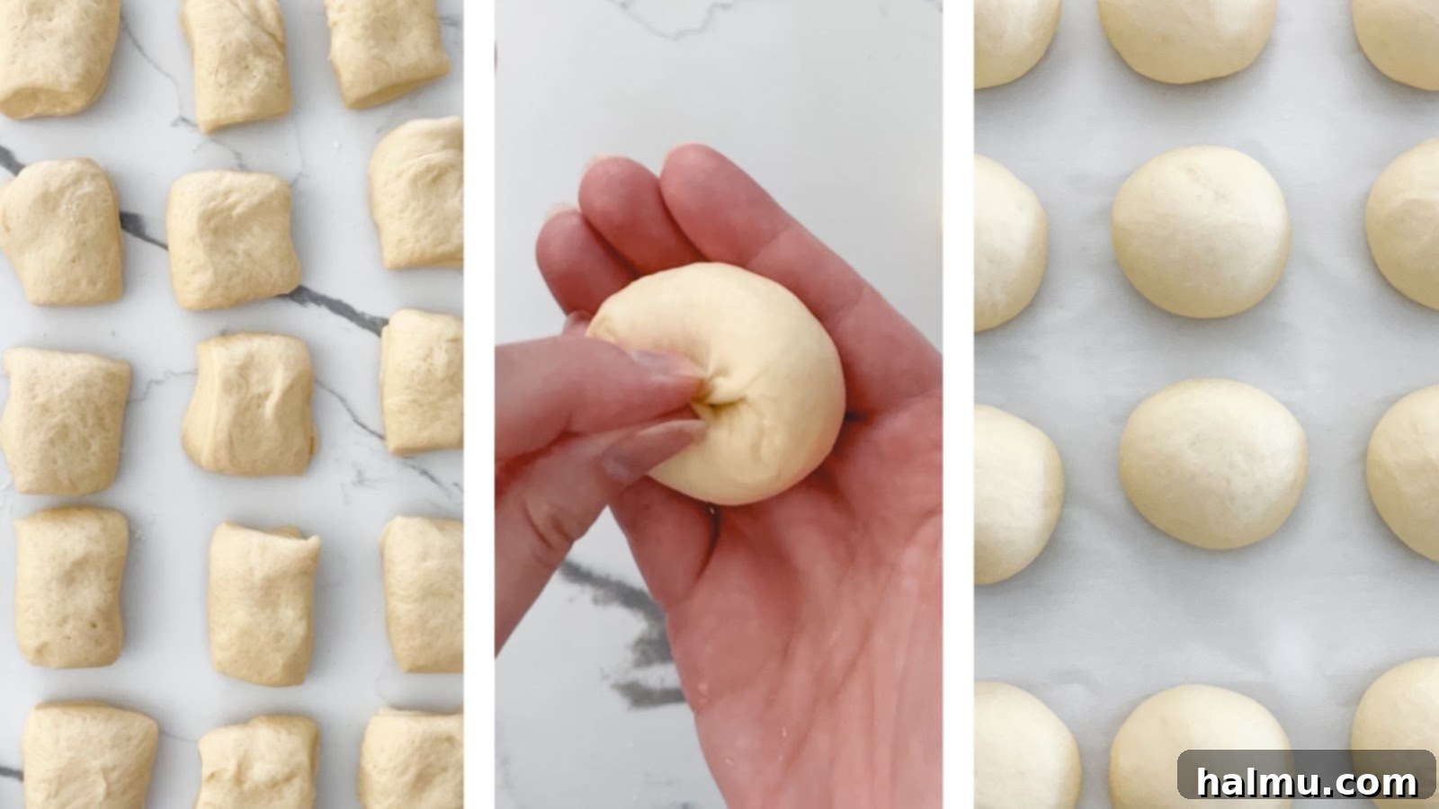Unbaked brioche buns after second rise, ready for the oven