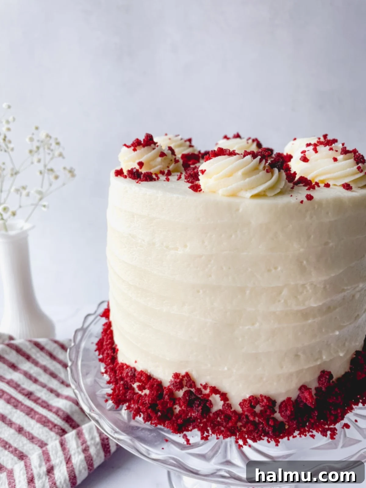 Heirloom Red Velvet Cake 3 Close-up of the moist, vibrant red velvet cake layers with a hint of cocoa, ready for frosting.