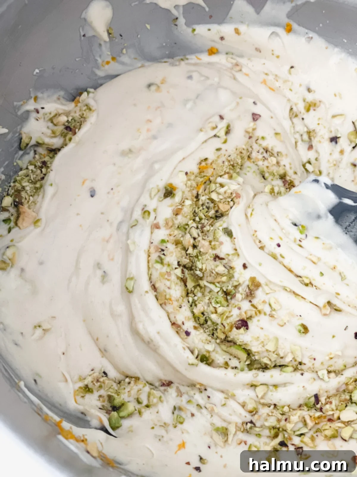 Finely chopped raw pistachios, essential for the cake layers.