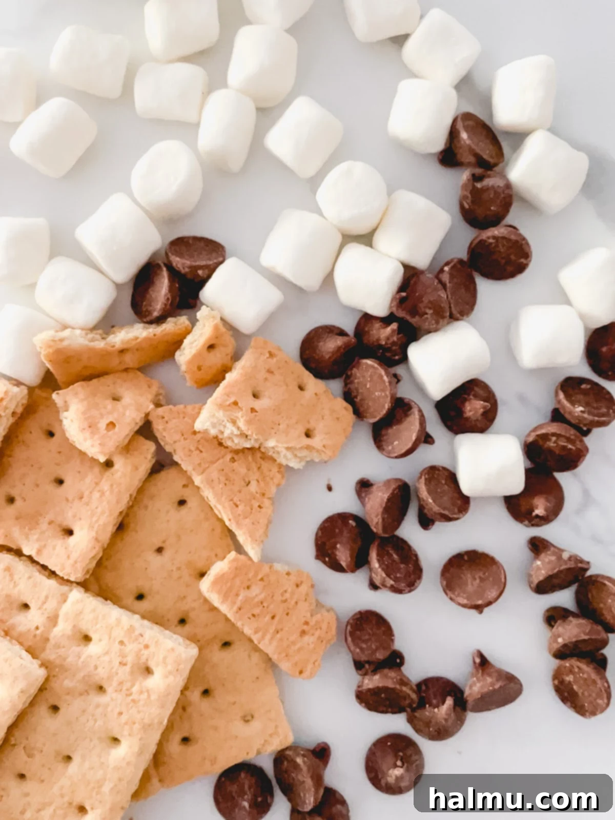 Close-up of S'mores Blondie batter being spread into a baking pan.