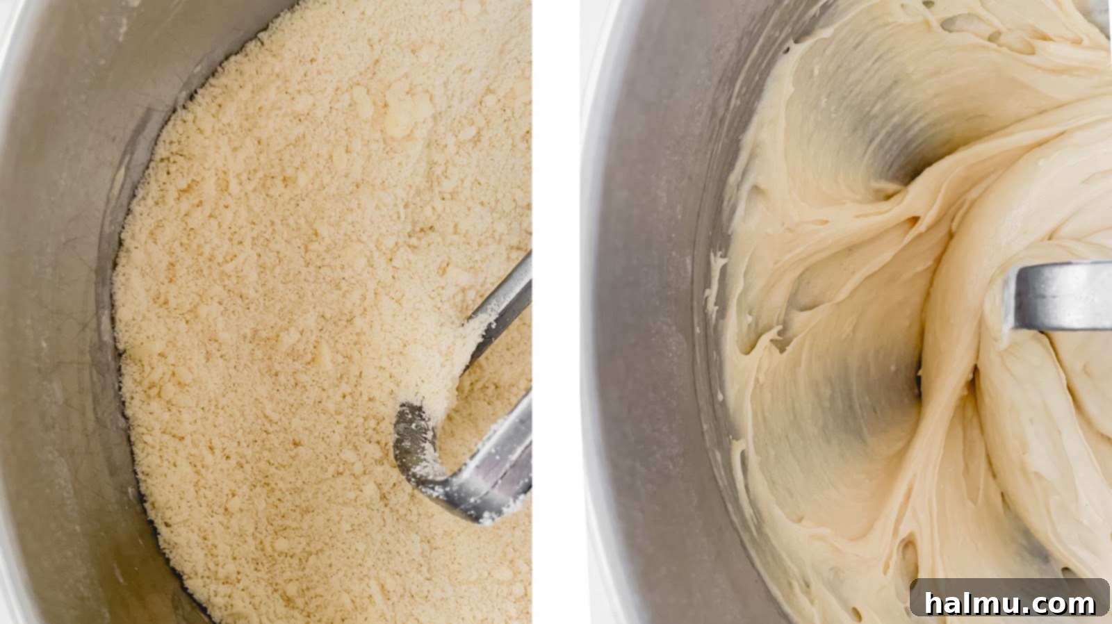 Cake batter in a loaf pan, ready for baking