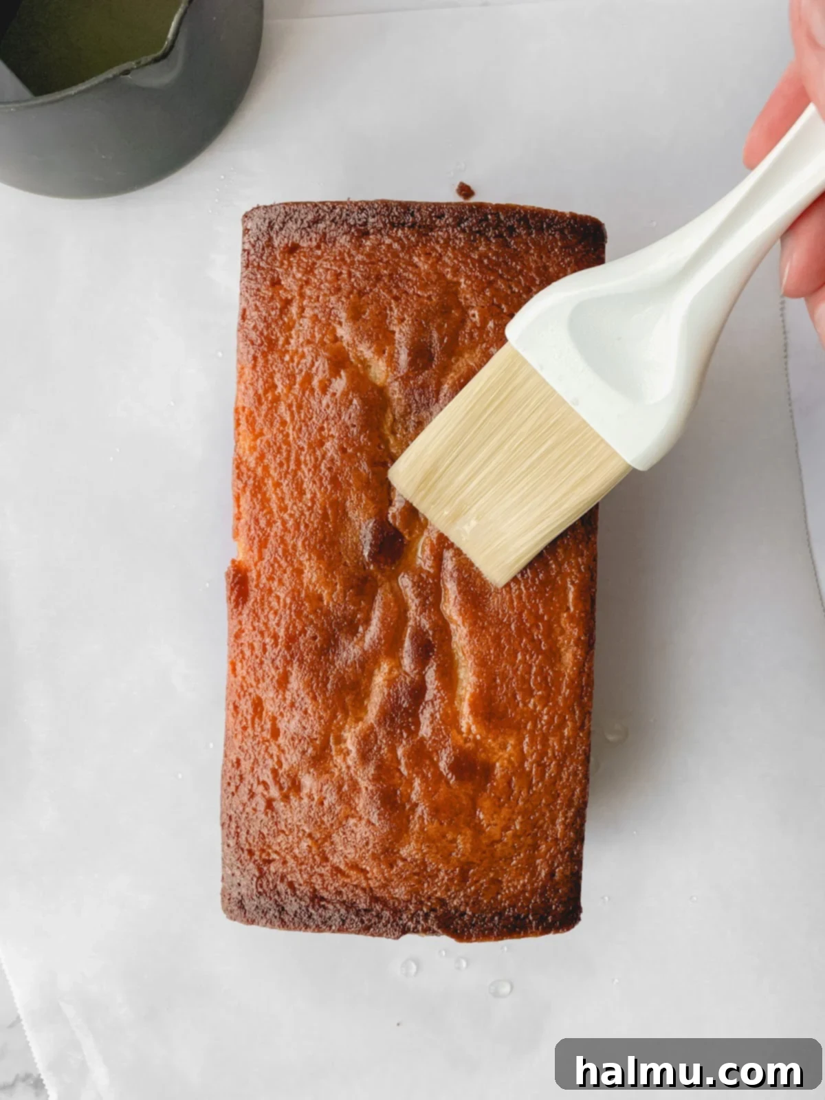 Yuzu Strawberry Pound Cake glazed with simple syrup