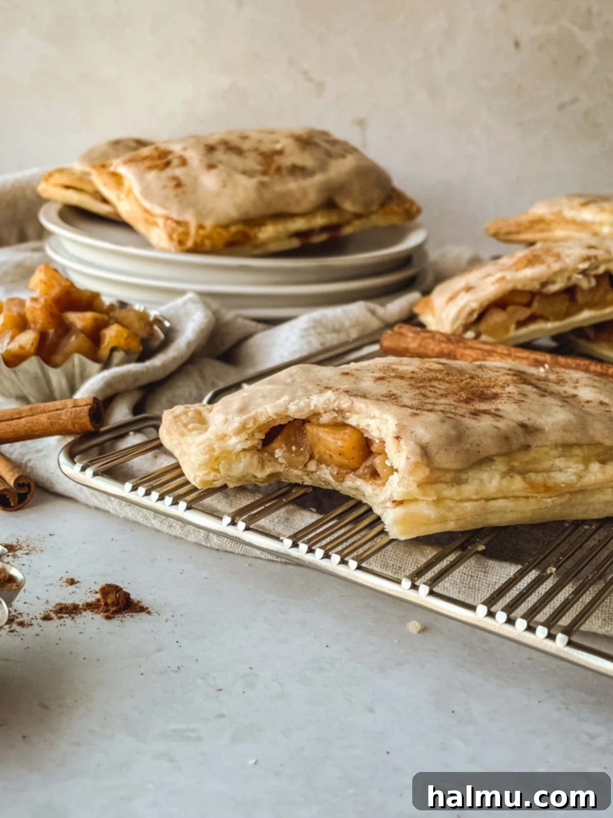 Apple Cheesecake Toaster Tarts 9 Stack of glazed Apple Cheesecake Pop-Tarts