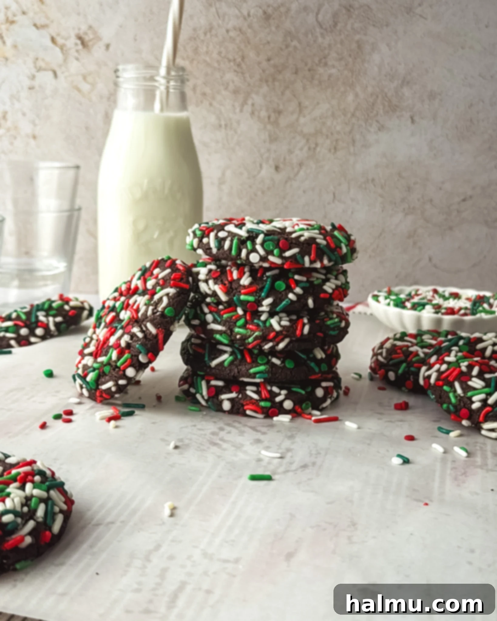 Pile of Chocolate Sprinkle Cookies