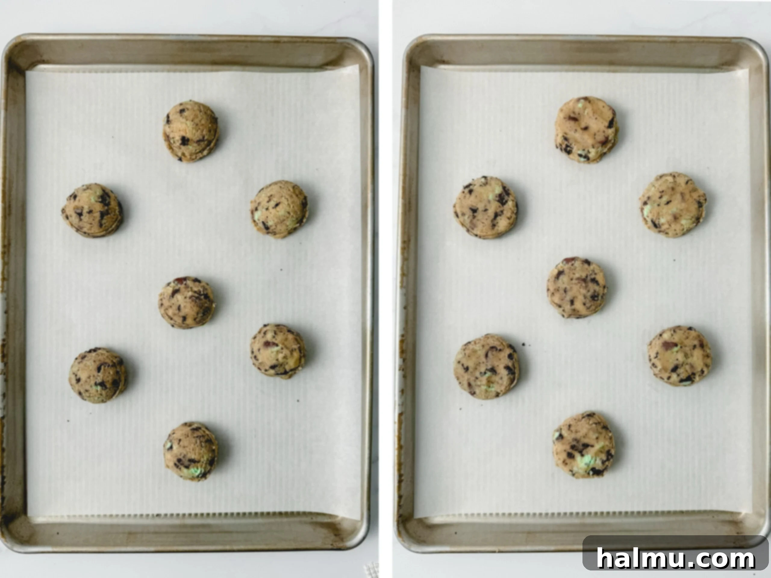 Mint Oreo Indulgence 5 Baked Mint Oreo Cookies cooling on a wire rack