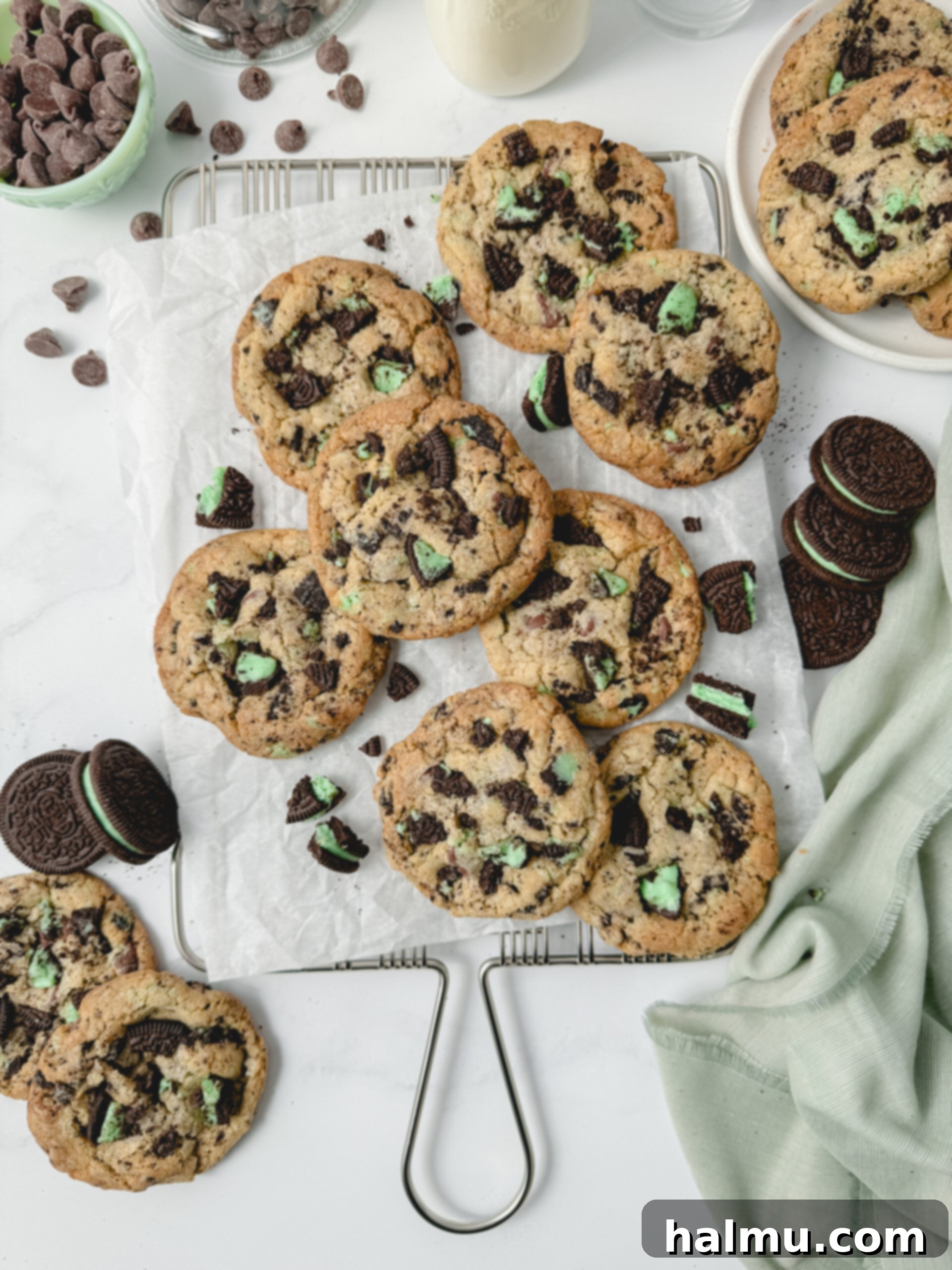 Mint Oreo Indulgence 8 Several Mint Oreo Cookies on a plate, ready to eat