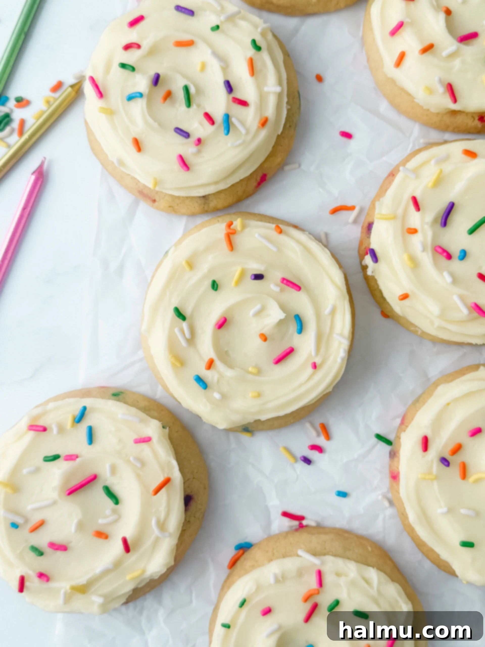 Funfetti Cake Cookies 2 Delicious Birthday Cake Cookies decorated with sprinkles