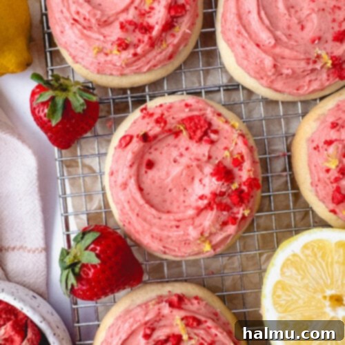 Final Strawberry Lemonade Cookie on a cooling rack