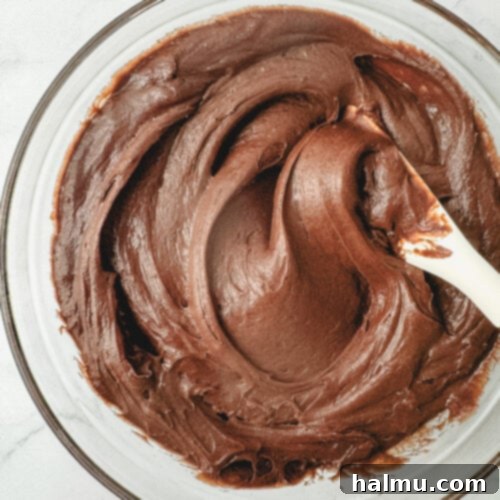 Chocolate Cream Cheese Frosting on a cake slice, demonstrating its appeal.