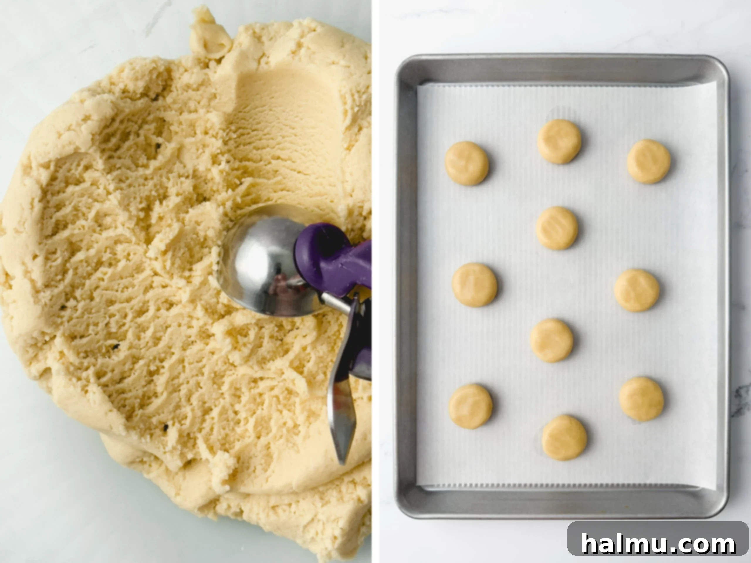 Mixing cookie dough in a stand mixer.