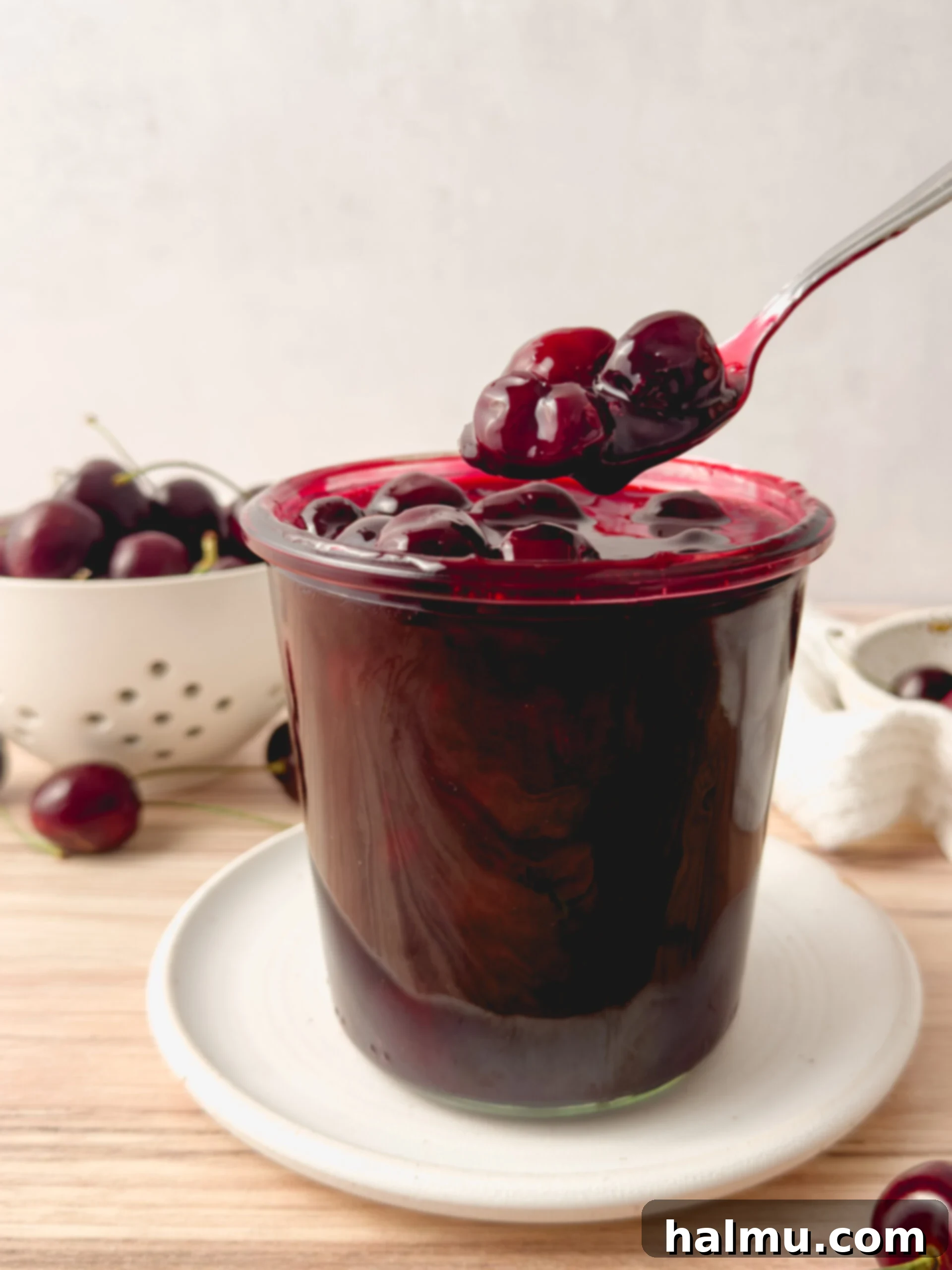 Homemade Cherry Bliss 9 Various dishes featuring cherry compote, including pie and ice cream