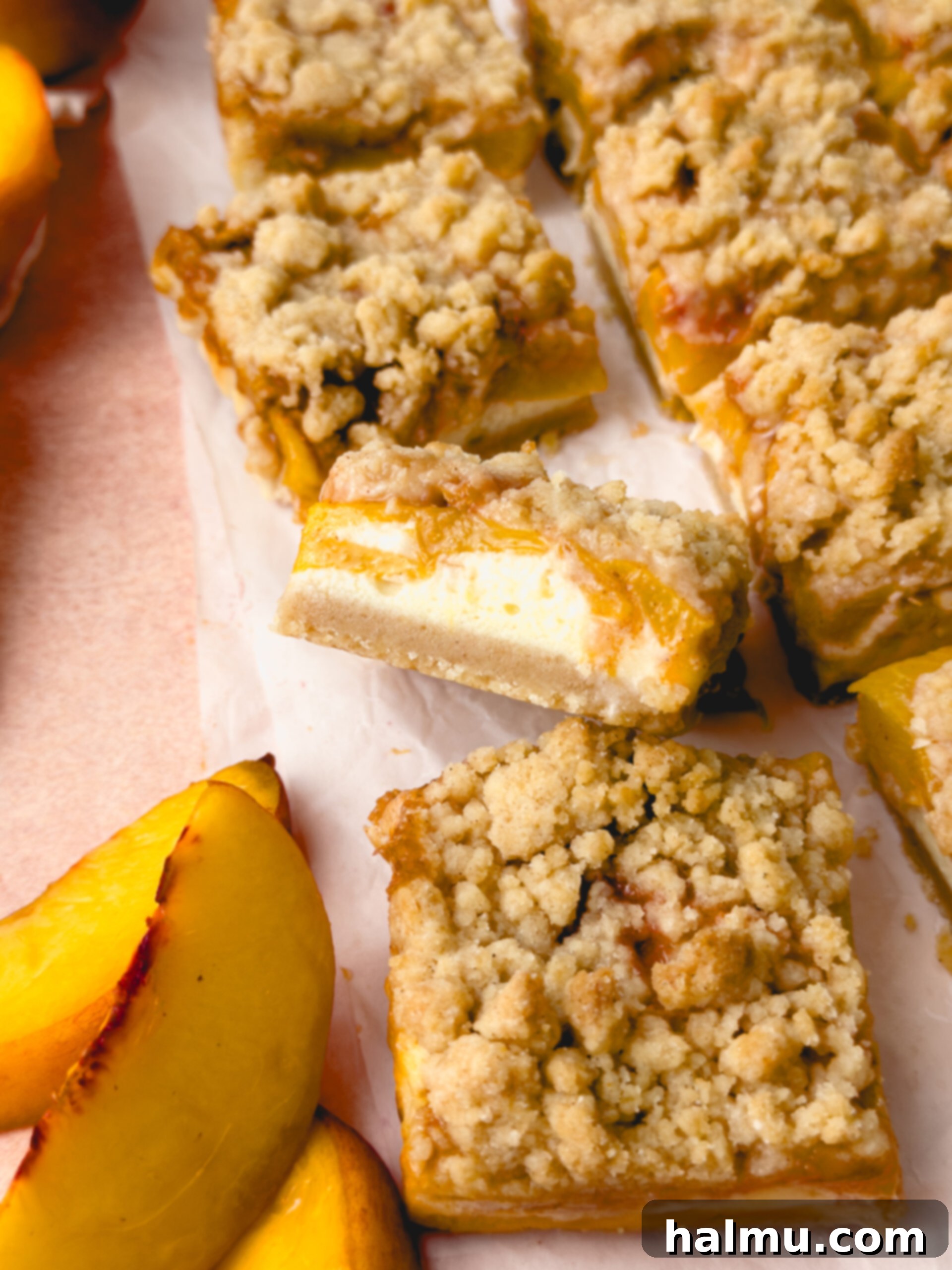 Various Peaches and Cream Bars arranged on a plate.
