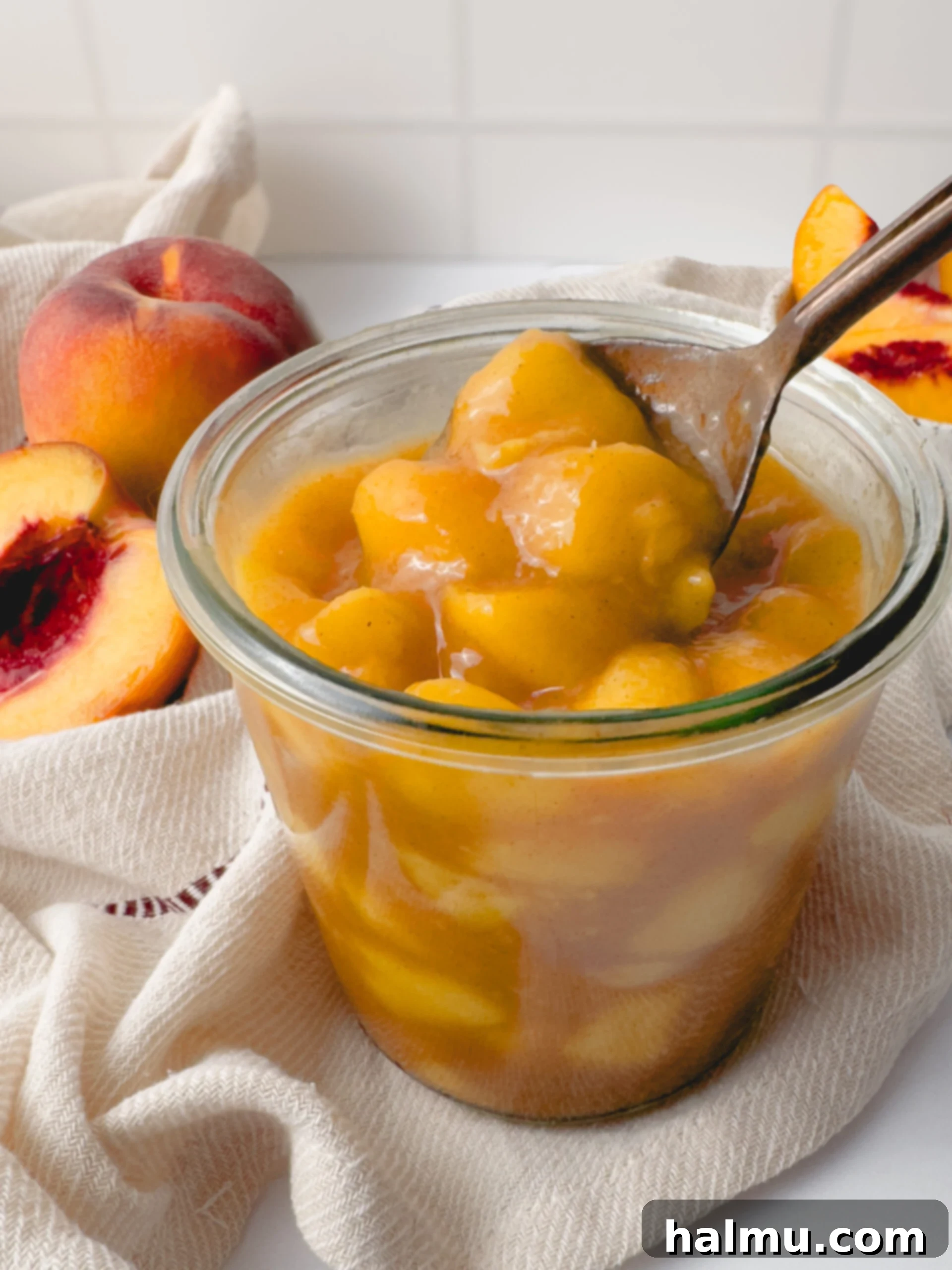 Summer Peach Delight 2 Delicious Homemade Peach Compote with Cinnamon