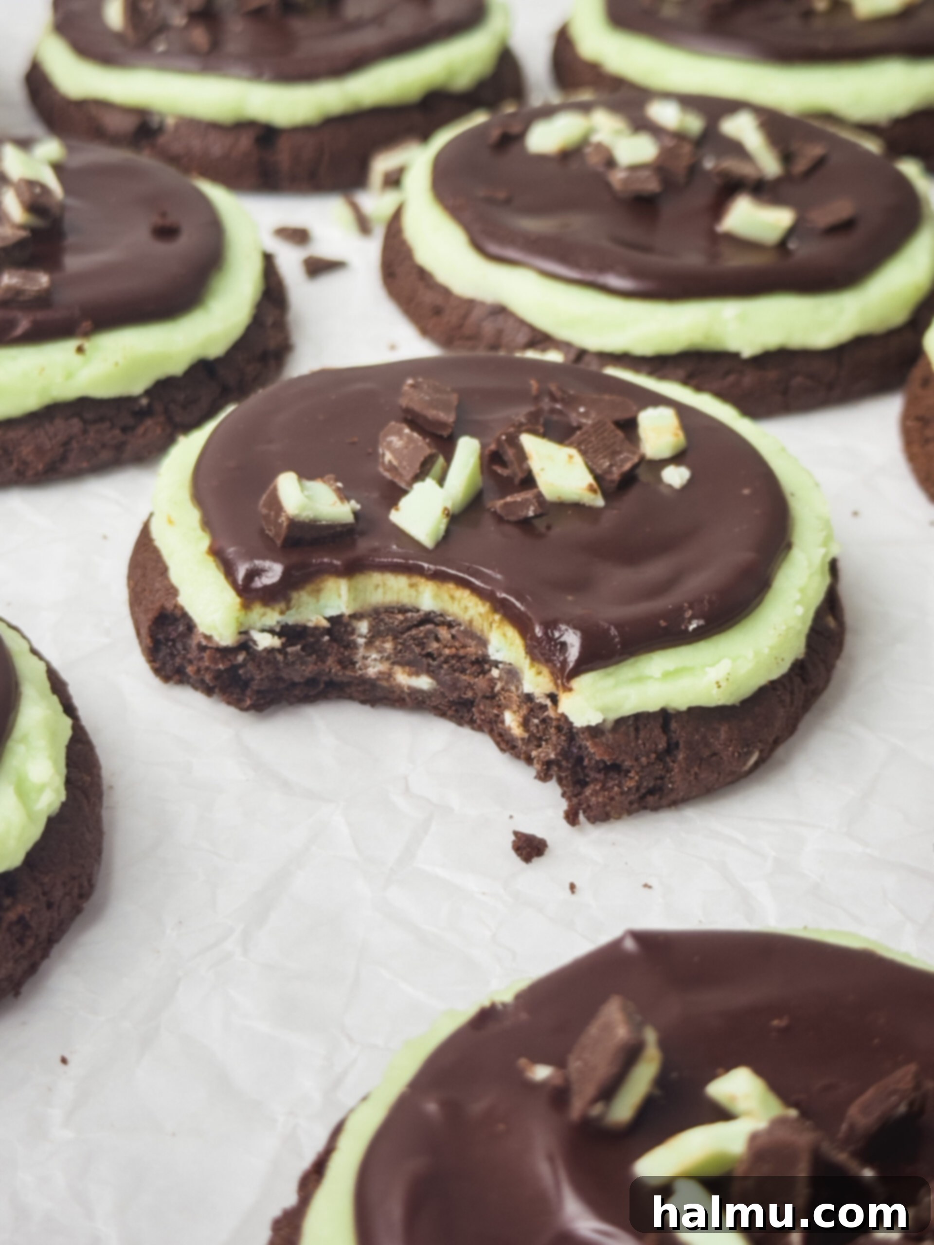 Frosted Andes Mint Dreams 3 Cookie dough being mixed in a stand mixer, showcasing the initial steps of making Andes chocolate mint cookies.