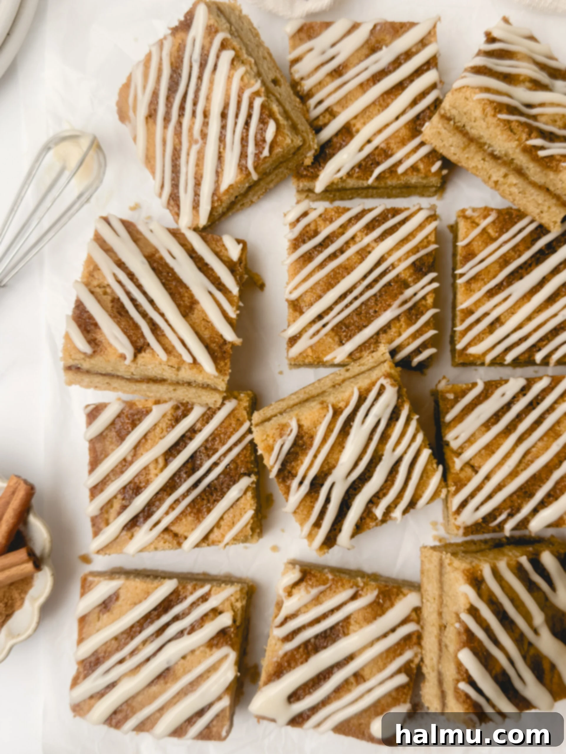 Sweet Cinnamon Swirl Blondies 2 Delicious Cinnamon Roll Blondies with Cream Cheese Glaze