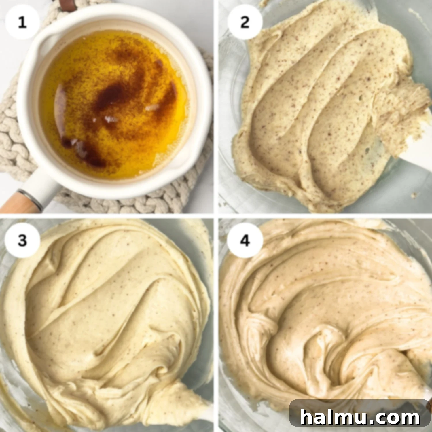 Pumpkin Cupcakes with Cream Cheese Swirl 7 Making Brown Butter Cream Cheese Frosting